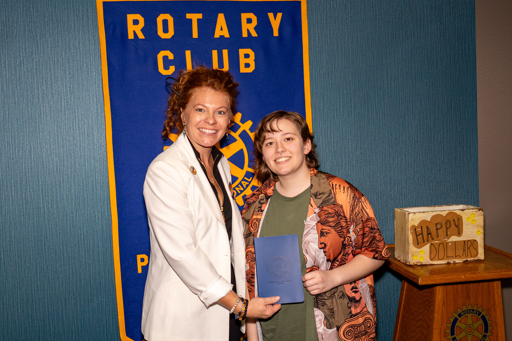 Sloan Stories named WHS Rotary Student of the Month for October 2025.