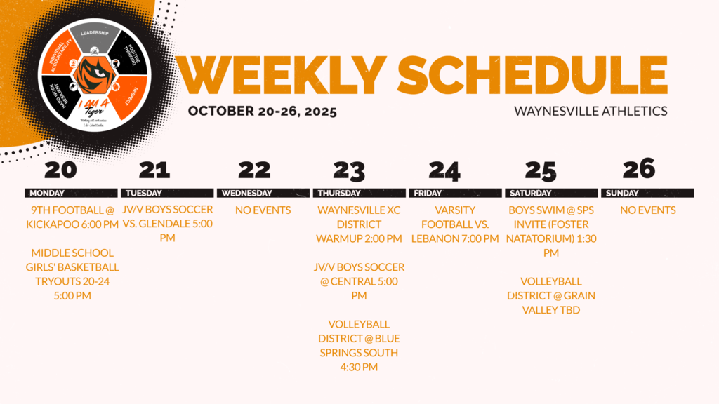 Oct 20-26 Athletic Schedule