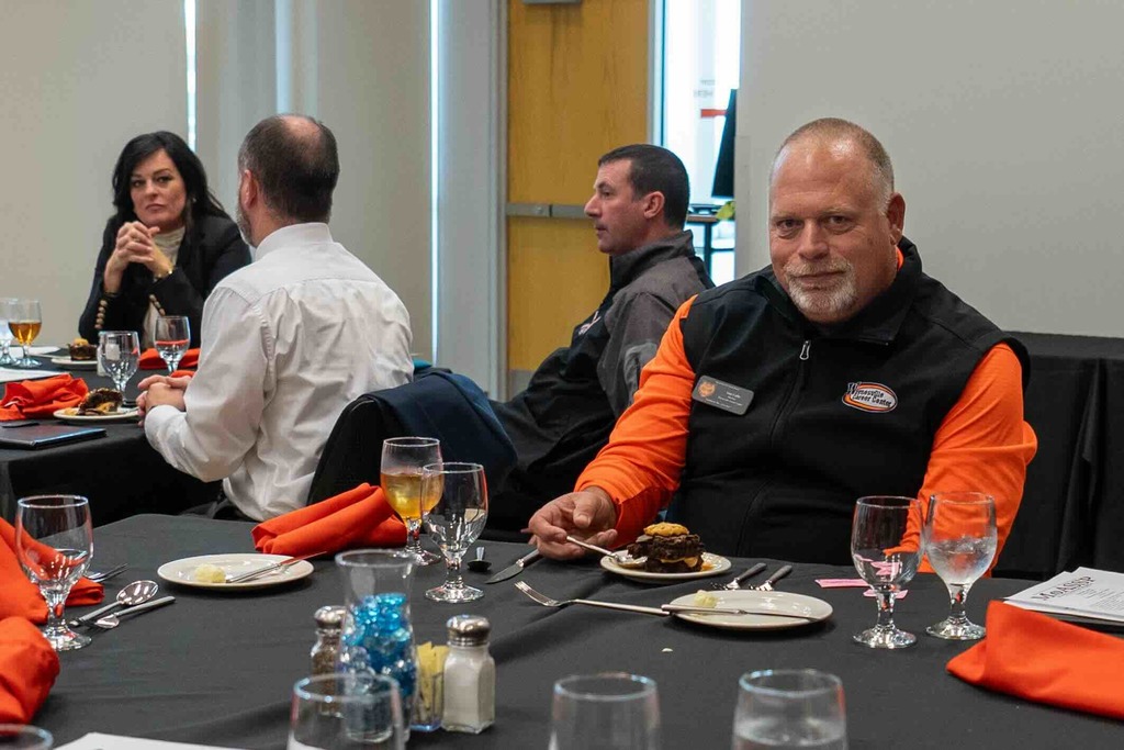 The Waynesville Career Center hosted the Missouri Association of Secondary School Principals fall meeting on Nov. 19, 2025.  WCC Director Sam Callis provided area administrators with a tour of the facilities and WCC culinary arts students planned, prepared and served a meal under the direction of Jon Dye, their instructor.  Danielle Padilla, Trinity Bennett, Brelan Liggins and Joshulynn Shipp served the meal, which began with a mixed green salad, topped with pears, feta cheese and dry cranberries in a cranberry vinaigrette. The entree included a cast iron roasted chicken breast, served over cheese tortellini and roast butternut squash, broccoli and green beans.  Dessert was a chocolate chunk brownie with pumpkin filling, cinnamon spiced ice cream with sea salt caramel sauce and candied pecans.