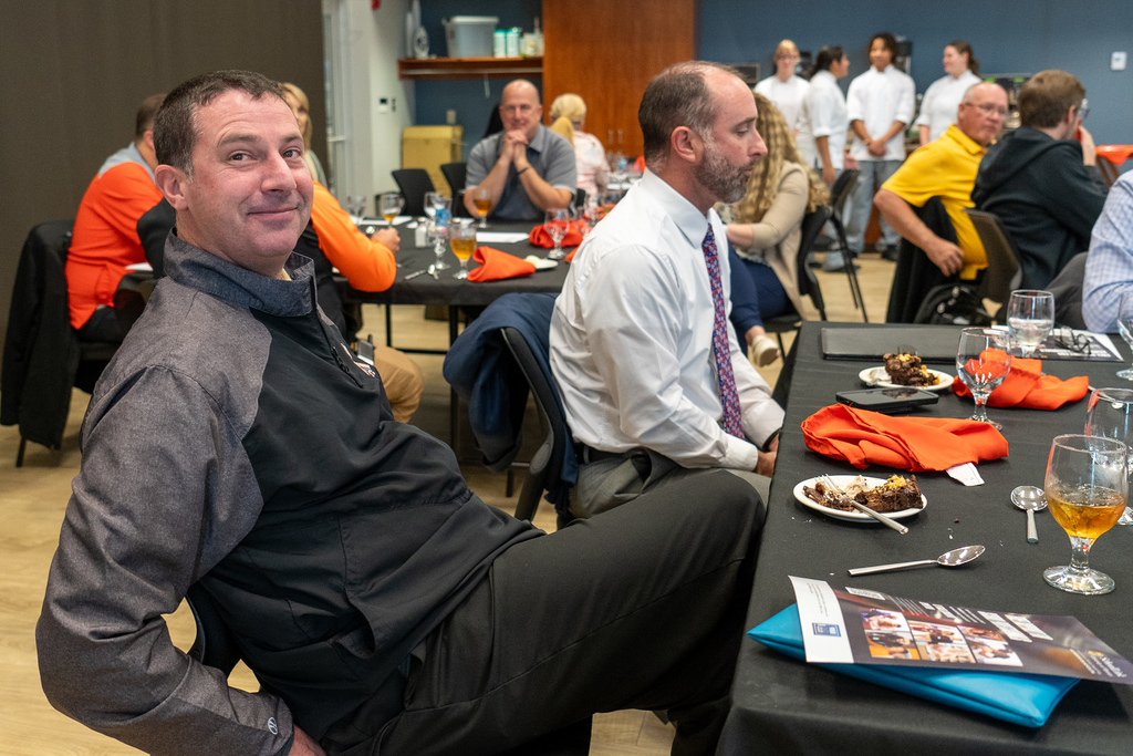 The Waynesville Career Center hosted the Missouri Association of Secondary School Principals fall meeting on Nov. 19, 2025.  WCC Director Sam Callis provided area administrators with a tour of the facilities and WCC culinary arts students planned, prepared and served a meal under the direction of Jon Dye, their instructor.  Danielle Padilla, Trinity Bennett, Brelan Liggins and Joshulynn Shipp served the meal, which began with a mixed green salad, topped with pears, feta cheese and dry cranberries in a cranberry vinaigrette. The entree included a cast iron roasted chicken breast, served over cheese tortellini and roast butternut squash, broccoli and green beans.  Dessert was a chocolate chunk brownie with pumpkin filling, cinnamon spiced ice cream with sea salt caramel sauce and candied pecans.