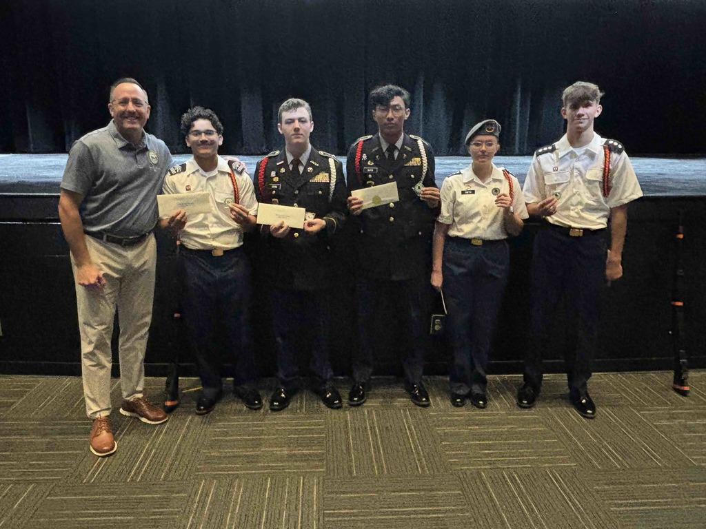 On Nov. 20, 2025, St. Robert Mayor James Breckenridge presented commemorative coins to the Waynesville JROTC Color Guard cadets who participated in the Veterans Day Parade on Nov. 11, 2025. The cadets were as follows  Right Guard- Cadet SGM Aiden Rivera National Colors- Cadet LTC Kaden Crone Missouri State Flag- Cadet Major David Boyd JROTC Battalion Colors- Cadet Captain Addison Smith Left Guard- Cadet Captain Aubrey Ellison