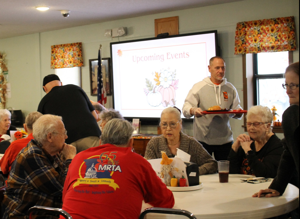 Waynesville High School students assisted with the Thanksgiving meal at the Waynesville-St. Robert Senior Citizens Center. Students from both HOSA (future health professionals) and the varsity girls basketball team and their sponsors/coaches helped make the day special. In addition, the basketball players and coaches selected angels from the tree to sponsor for the holidays and later purchased them gifts.
