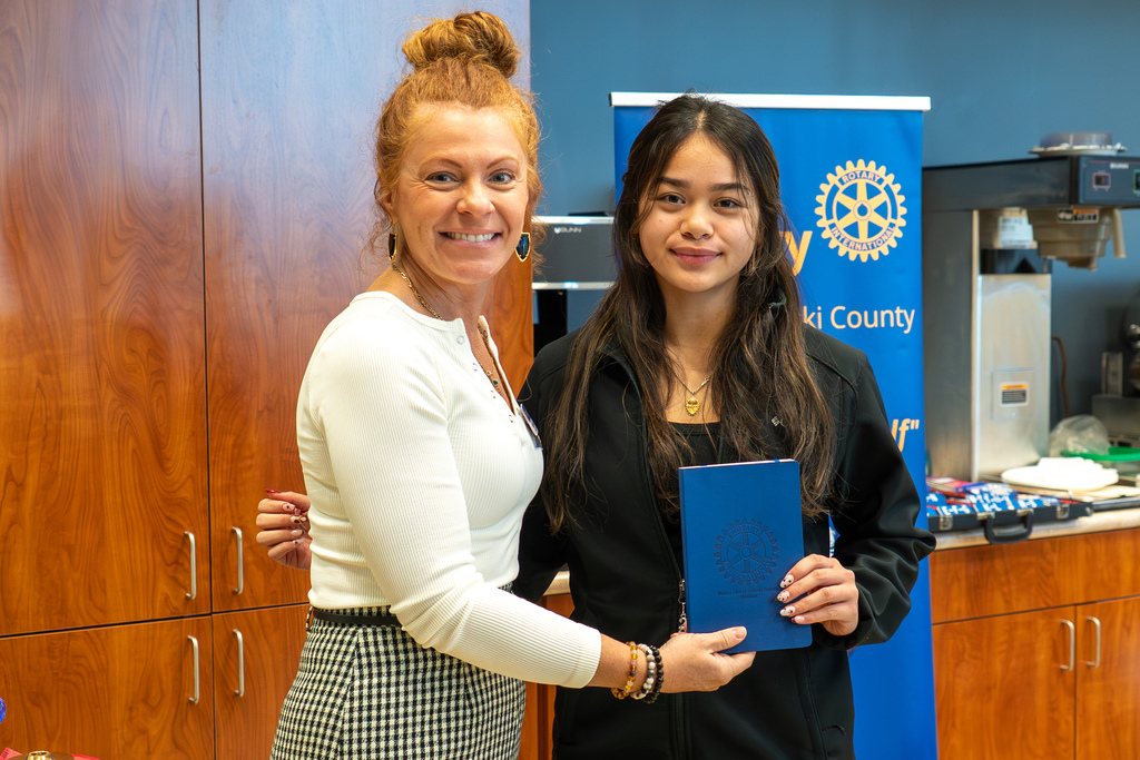 Zetalyn Mansapit, a senior at Waynesville High School, has been named the Rotary WHS Student of the Month for December 2025 for best displaying honor. She was recognized during the Rotary Club of Pulaski County meeting on Dec. 9, 2025. She is the daughter of Josh and Leona Mansapit. One of Mansapit’s nominators stated, "Zetalyn is a very honorable student. She is both a very respectful student and receives that same respect from all her teachers and peers. She has very high goals and achievements set for herself and she ensures she sets herself up to achieve them. Zeta participates in several after school clubs and activities, yet still challenges herself with AP courses and top academic classes, which she excels in. Zeta is one that can be trusted to volunteer and work additional events, be our point of contact when a sub is present, and is always caught doing the right thing. Her honor will help her achieve her dreams and excel in her future endeavors beyond WHS." Mansapit is an excellent student with a 3.86 grade point average, ranking in the top 10% of her class, and has a 97% attendance rate for all four years of high school. She has taken five Advanced Placement classes and is part of the A+ Program. Mansapit is involved in multiple clubs and activities. She is a varsity volleyball player and has played volleyball since her freshman year. She is the president of the Asian American Pacific Islander Club, a representative for the Student Government Association, a member of the National Honor Society, Model United Nations and HOSA. She also coaches volleyball and volunteers at the local dog shelter. After graduation, Mansapit plans to attend University of Texas-Austin, and become a pediatric nurse or doctor.
