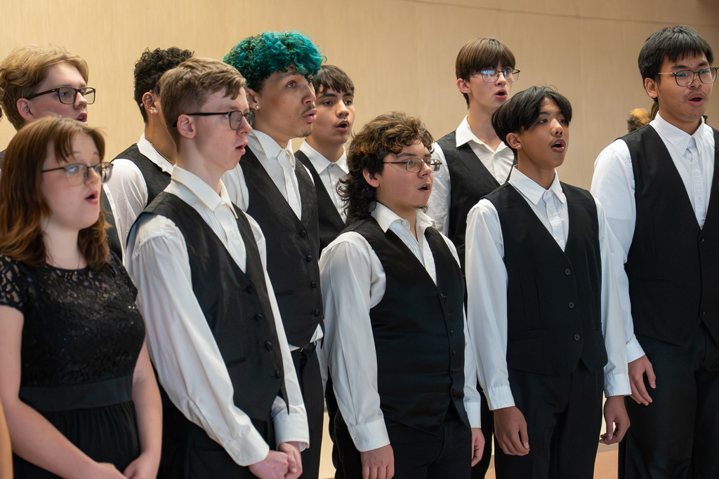 The Waynesville High School Chamber Choir performed during the Rotary Club of Pulaski County’s meeting on Dec. 9, 2025, at the Waynesville Career Center.