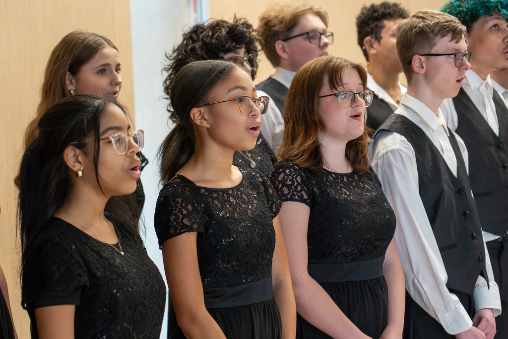 The Waynesville High School Chamber Choir performed during the Rotary Club of Pulaski County’s meeting on Dec. 9, 2025, at the Waynesville Career Center.