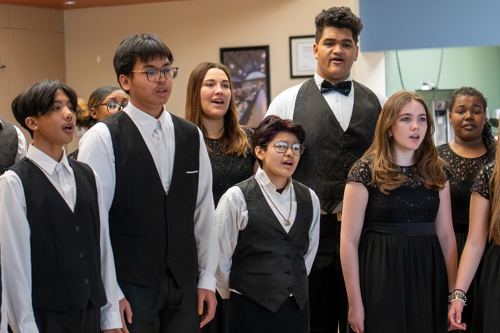 The Waynesville High School Chamber Choir performed during the Rotary Club of Pulaski County’s meeting on Dec. 9, 2025, at the Waynesville Career Center.