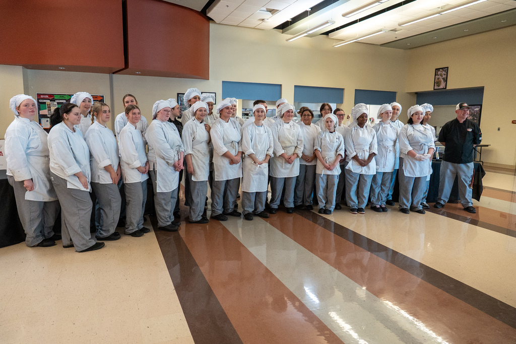 Waynesville Career Center culinary arts students serving the Waynesville-St. Robert Chamber of Commerce on Dec. 10, 2025.