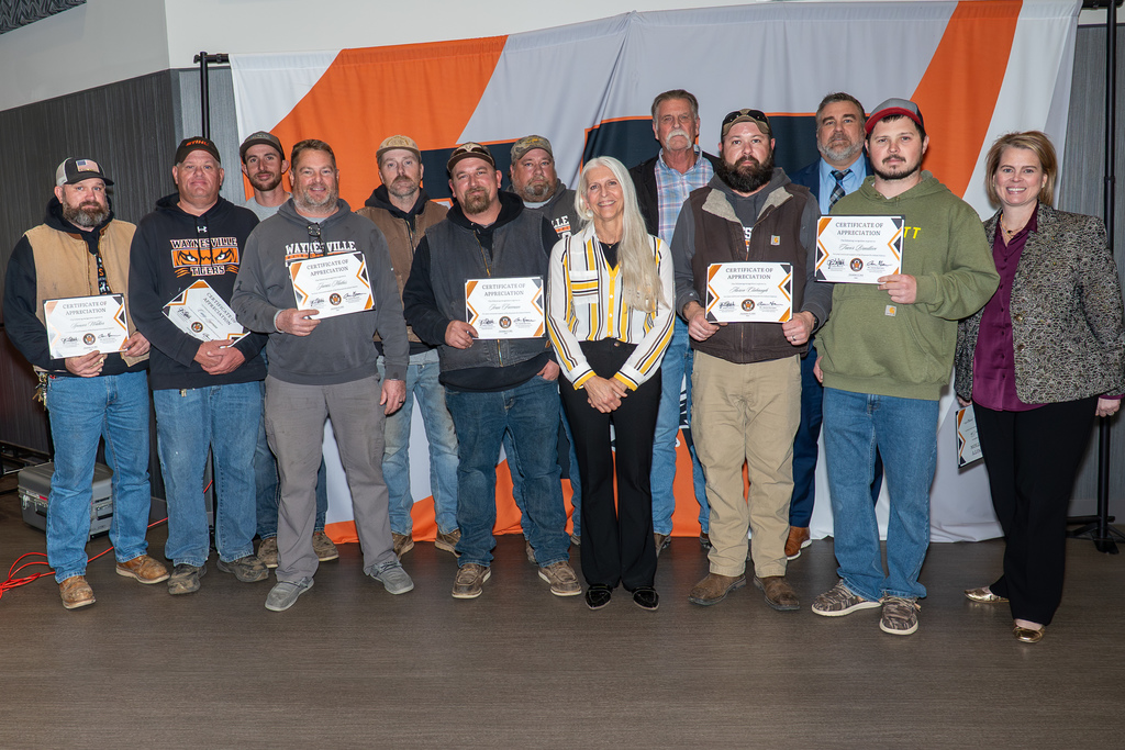 The Waynesville R-VI Maintenance Department was recognized by Aaron Harrison, assistant superintendent of operational services, and Dr. Jamie Goforth, assistant superintendent of personnel services, during the Waynesville R-VI School Board meeting on Dec. 15, 2025. They were recognized for their prompt and efficient work in restoring the water at East Elementary.