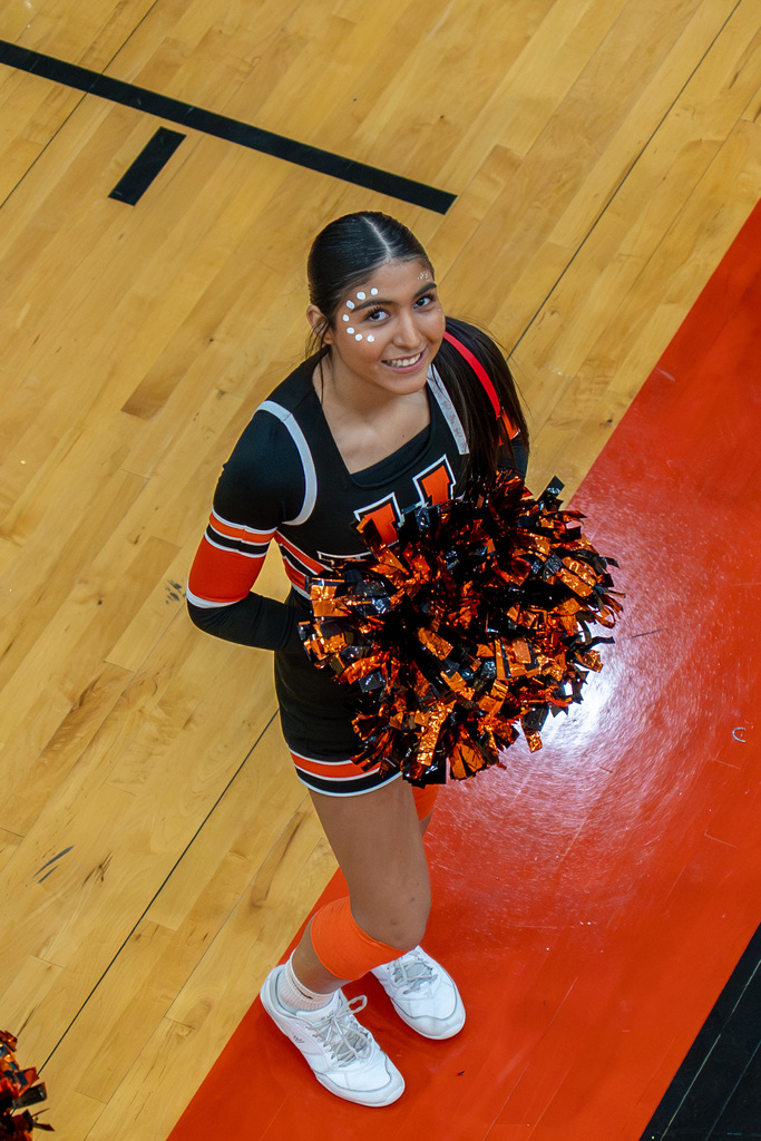Cheer at WHS boys basketball game on Dec. 19, 2025.