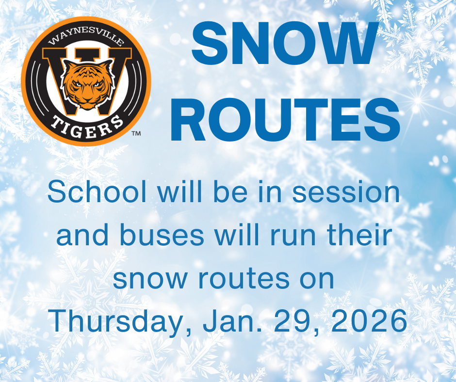School will be in session on Thursday! Buses will run snow routes.