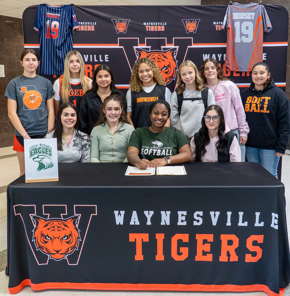 Sariah Horsey, a senior at Waynesville High School, has signed to continue her academic and athletic (softball) career at Central Methodist University. Her signing was held on Jan. 28, 2026.