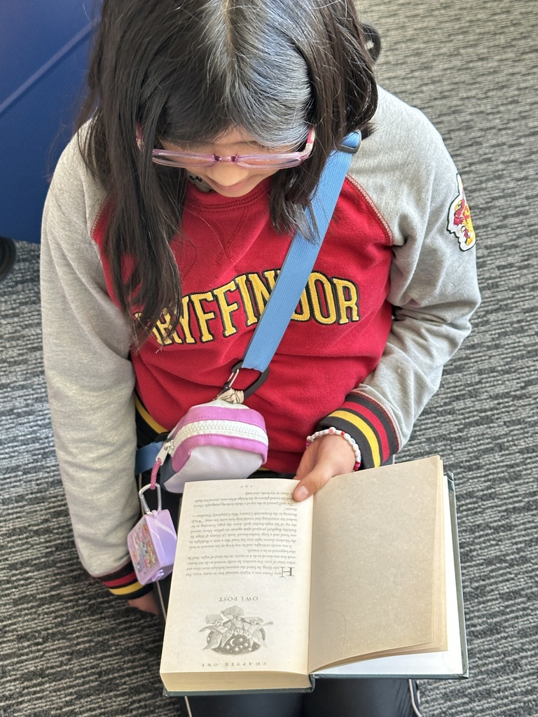 Student reading in library