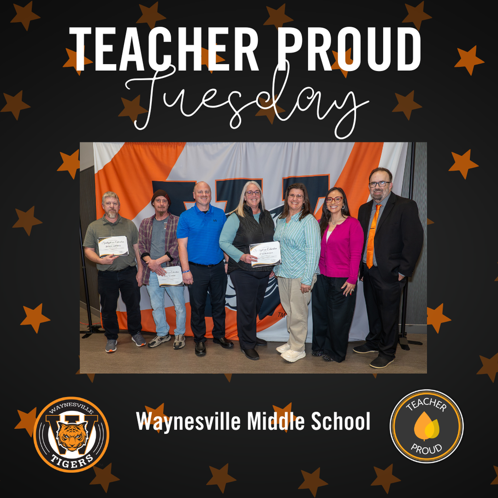 Pete Nowaki, James Lafferty and the 8th Grade Science Team from Waynesville Middle School are being recognized as this week’s #TeacherProudTuesday shout-out.  #ProudTeacherTuesday #WaySchools
