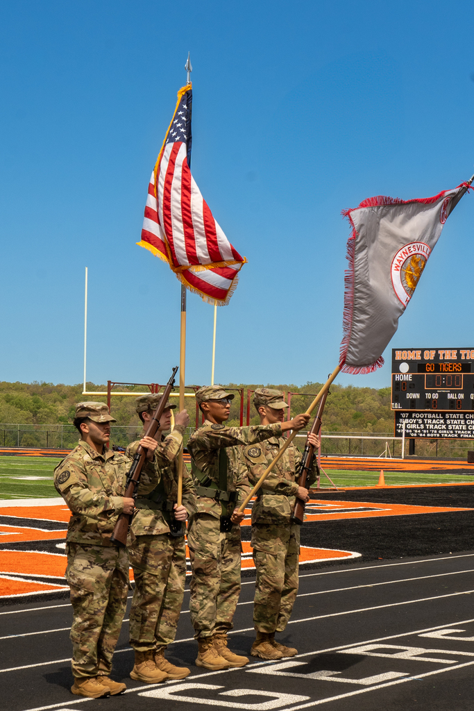 Waynesville JROTC presenting the Colors 
