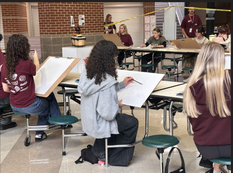 Waynesville High School art students earned seven awards at the Clay It Up/Sketch It Out Competition hosted by Nixa High School on April 18, 2026.  A total of 22 WHS students competed against peers from seven schools, taking on a series of timed challenges throughout the day. Each challenge was 70 minutes long.