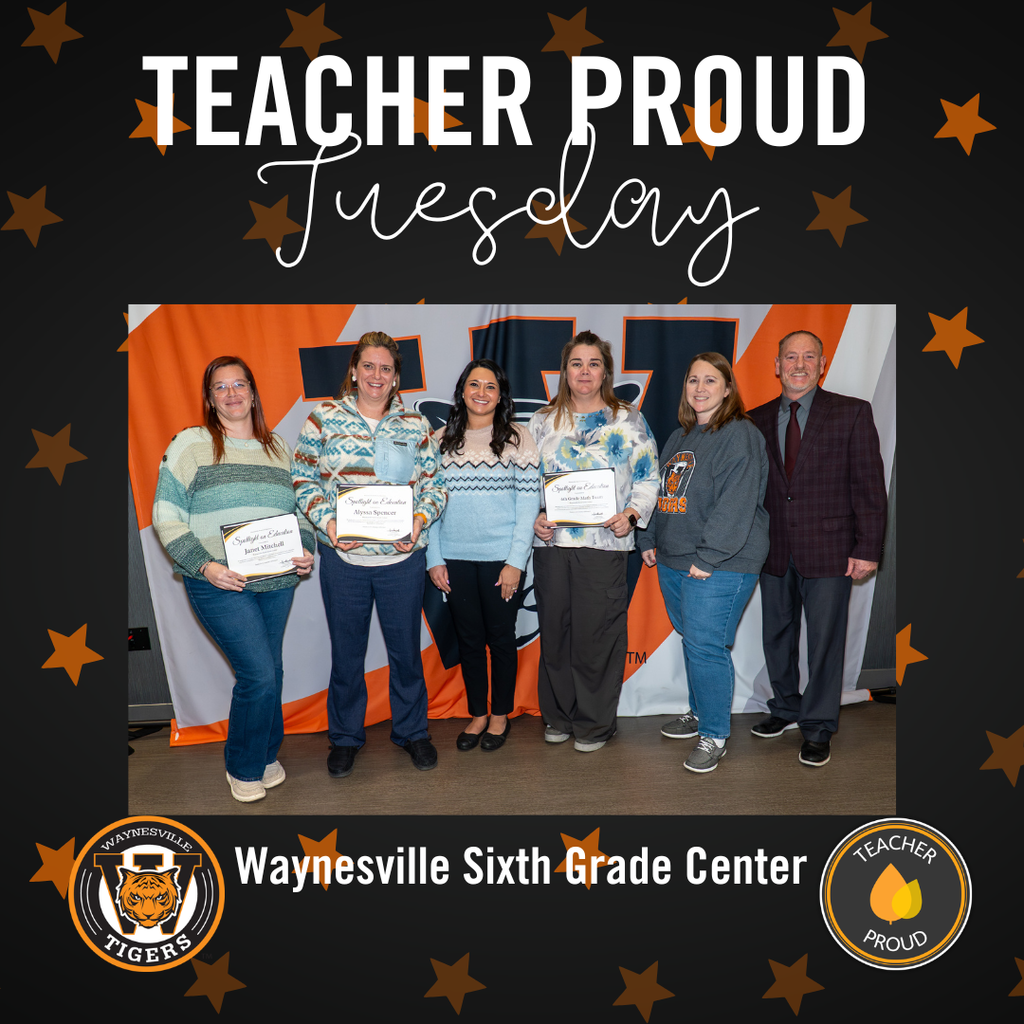 The Waynesville Sixth Grade Center’s math team of Justice Miller, Marla Anderson, Shannon Shrum and Jody Taylor, along with Janet Mitchell and Alyssa Spencer are being recognized as this week’s #TeacherProudTuesday shout-out.