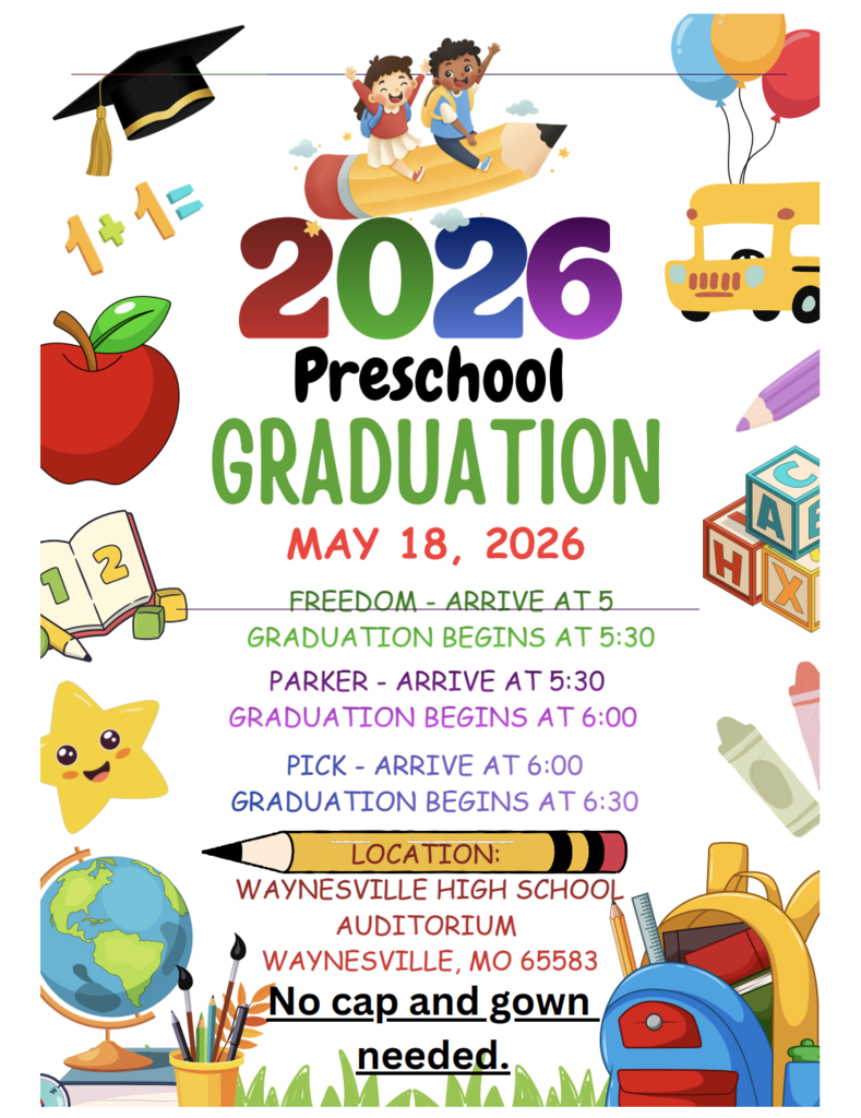Preschool graduation to be held May 18.