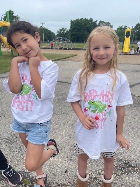 2 students are "toad-ally" ready for 1st grade