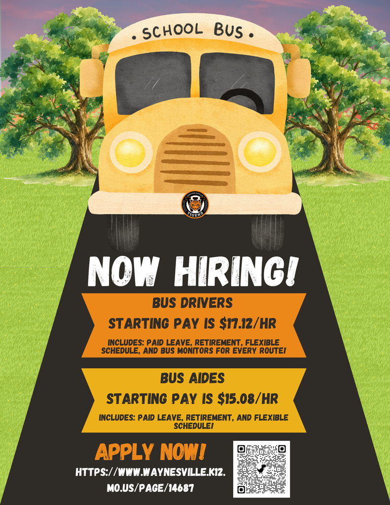 Waynesville R-VI is hiring bus drivers and bus aides . The transportation application is at https://core-docs.s3.us-east-1.amazonaws.com/documents/asset/uploaded_file/4597/WRV/3945367/Transportation_Application.pdf