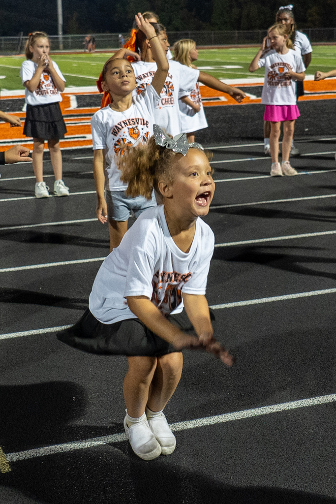 Future cheerleader jumping.