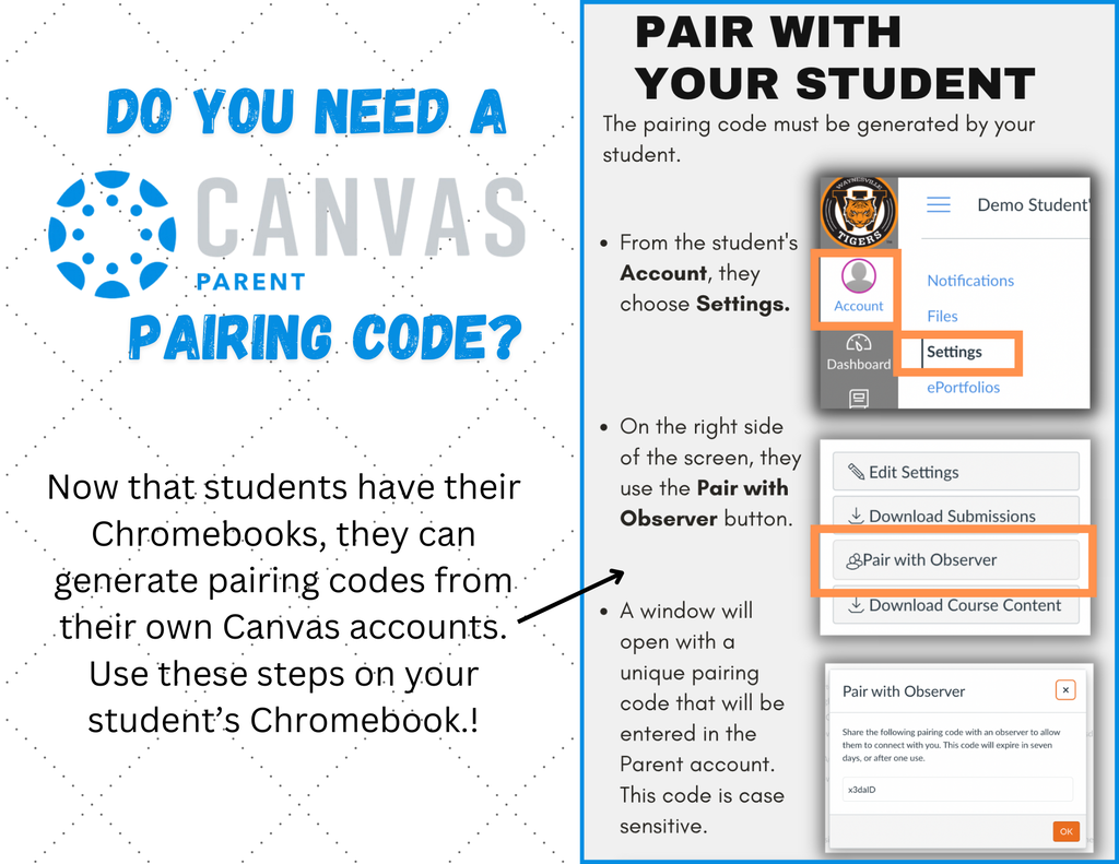 Canvas Parent Pairing Codes