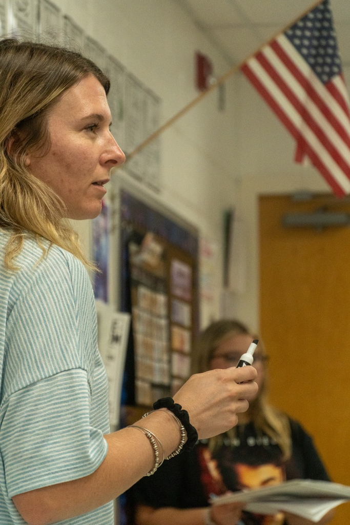 A teacher at East Elementary teaching her students