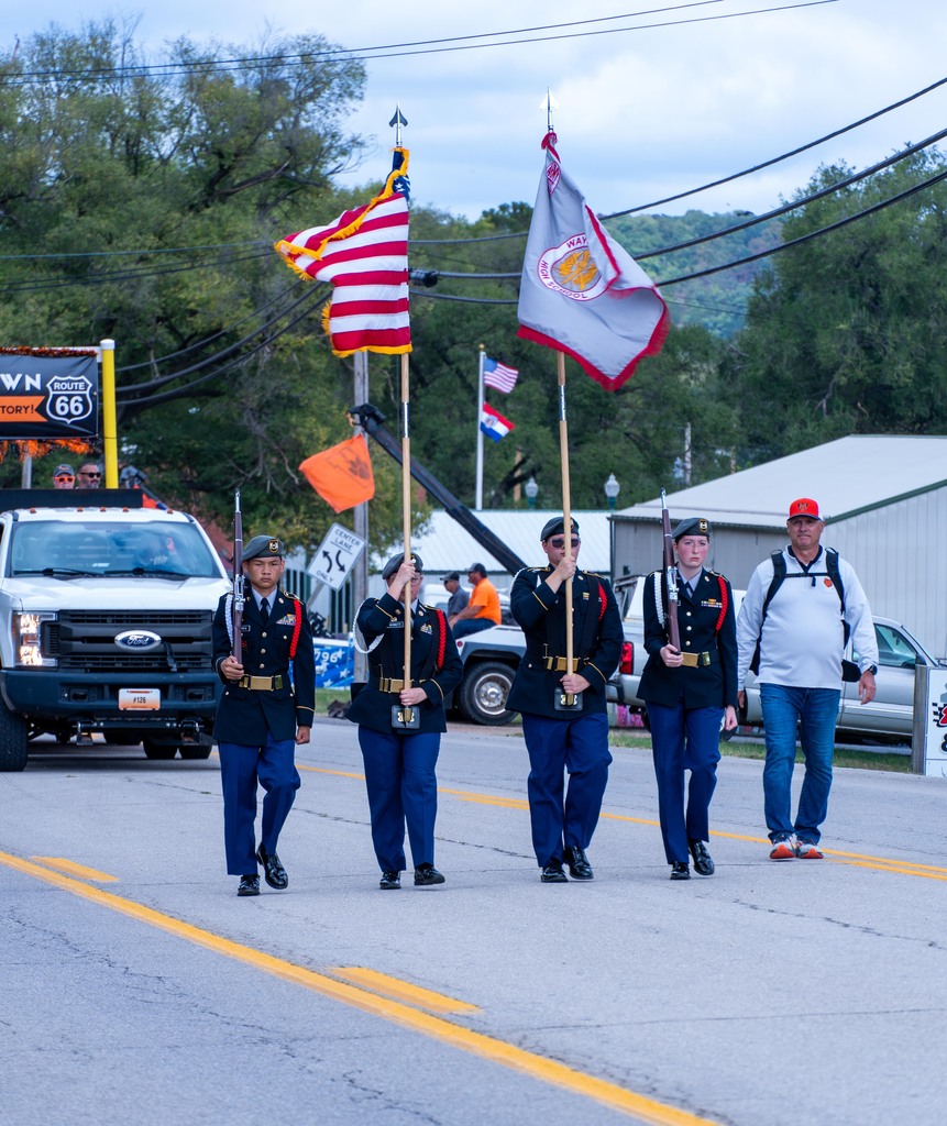 JROTC marching in Homecoming Parade