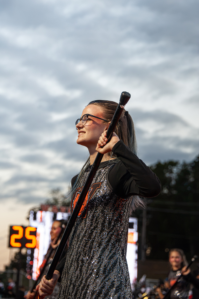 A color guard student 