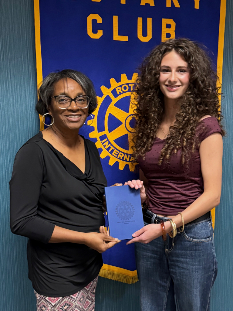 Christina Smithey, a senior at Waynesville High School, has been named the Rotary Student of the Month for October 2026. She is pictured with Rotary Club President Rosalind Pride.