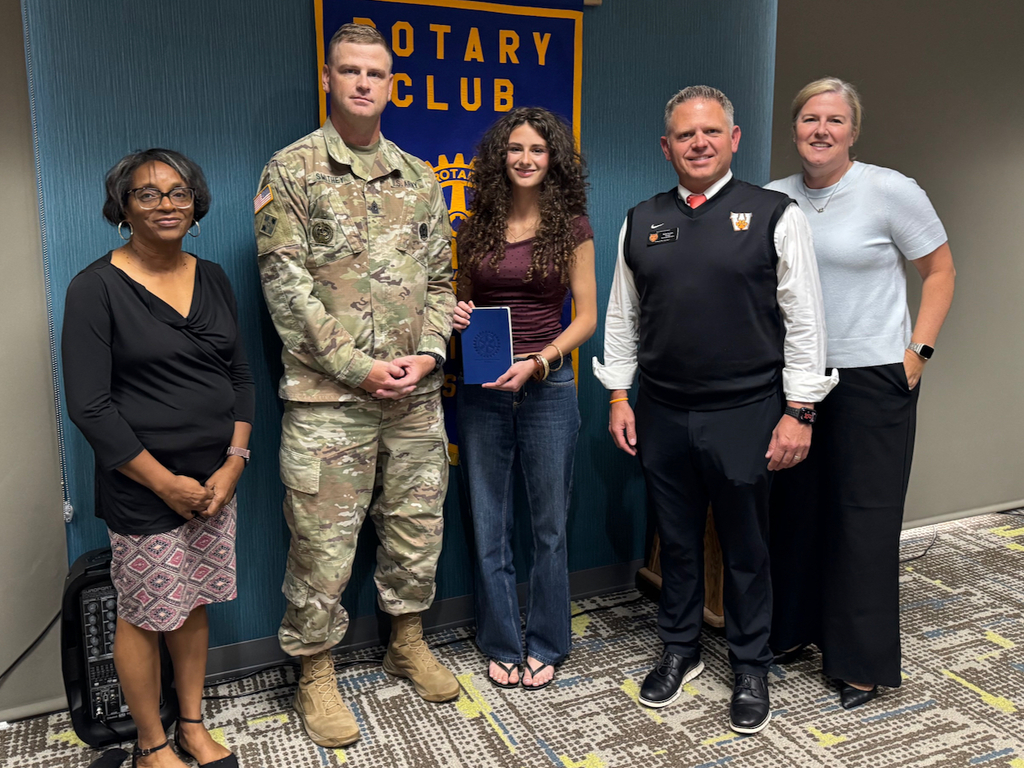 Christina Smithey, a senior at Waynesville High School, has been named the Rotary Student of the Month for October 2026. She is pictured with Rotary Club President Rosalind Pride, her father, WHS Principal Brian Vernon and Courtney Long, executive director of secondary education.