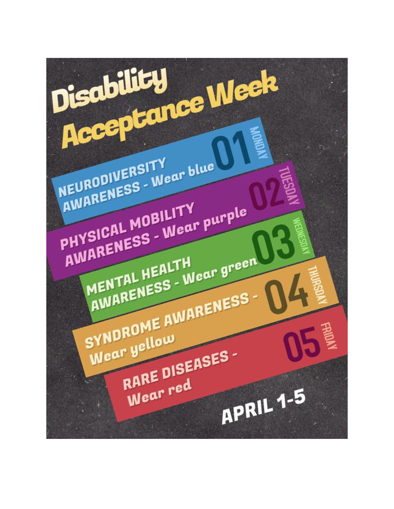 April 1-5 is Disability Acceptance Week