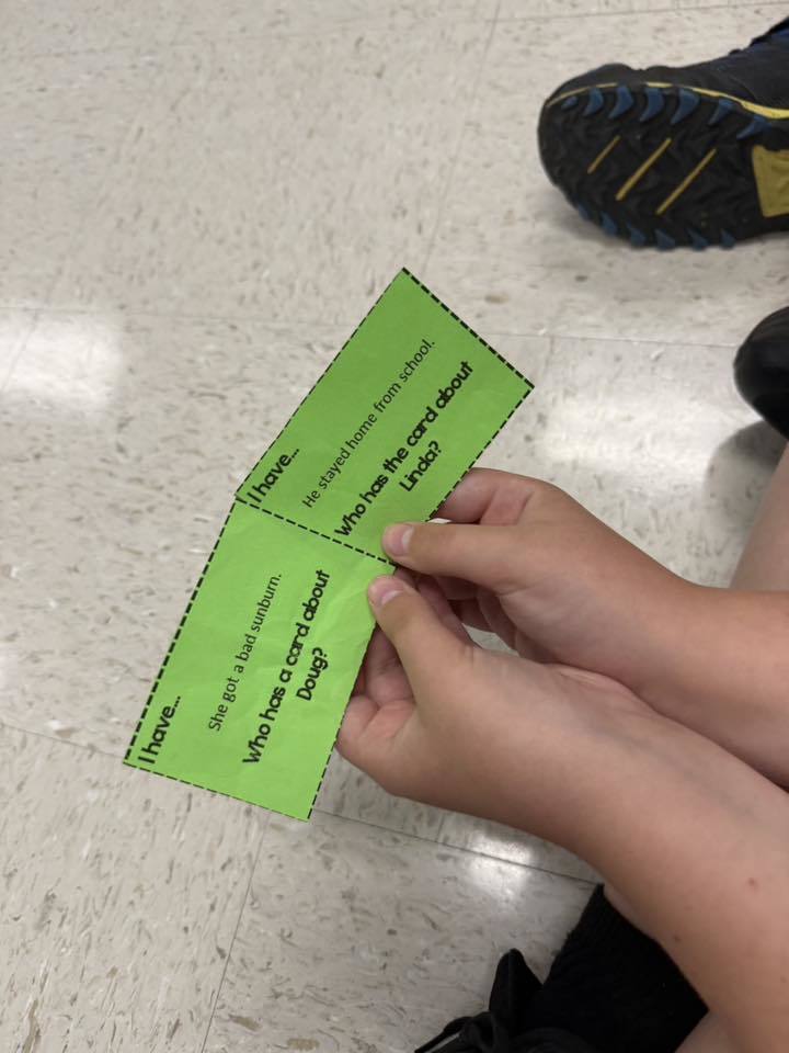 Student completing activity