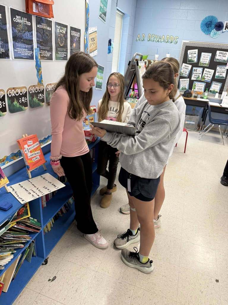 Girls working together in a group