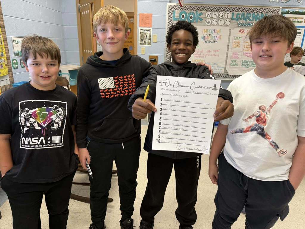 Boys with their class constitution