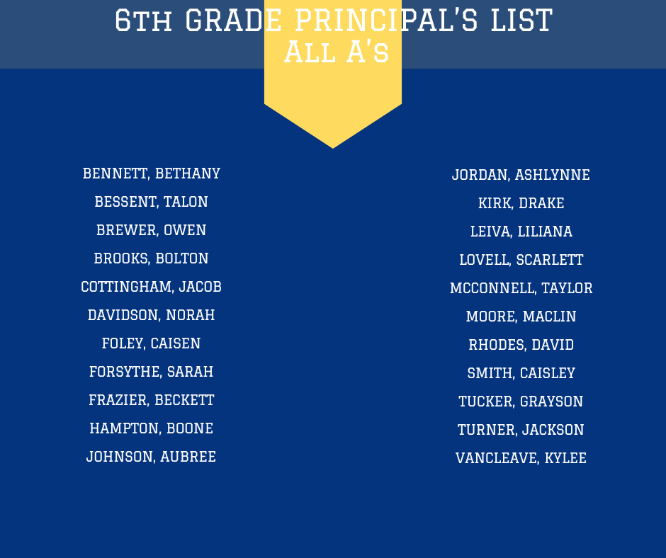 honor roll and principal's list