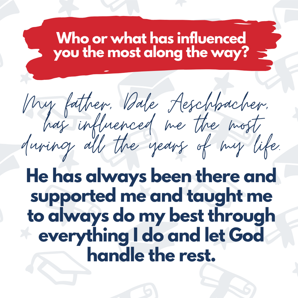 A text on a white background includes a red stroke and mentions the influence of a father.