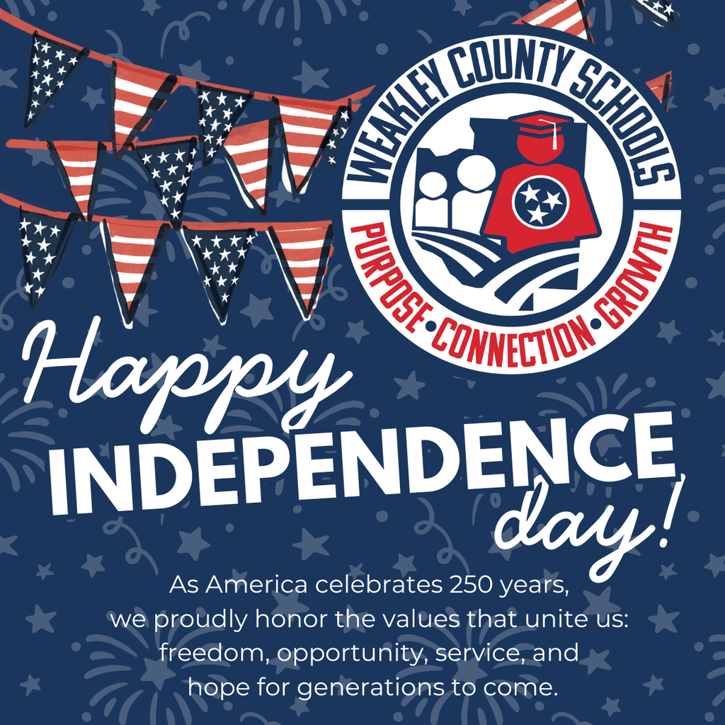Blue background with stars and flags. Text reads "Happy Independence Day!" Logo shows a train with a cap.