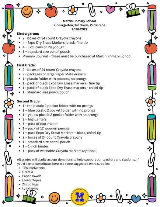 26 supply lists