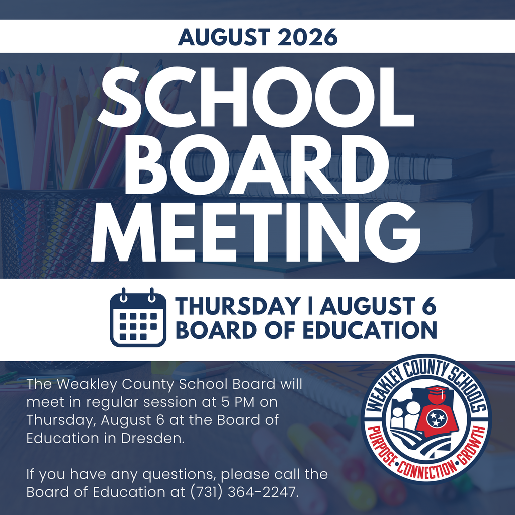 A flyer announces a school board meeting on August 6, 2026, at 5 PM at the Board of Education in Dresden.