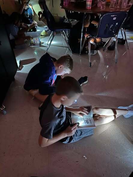 kids with flashlights