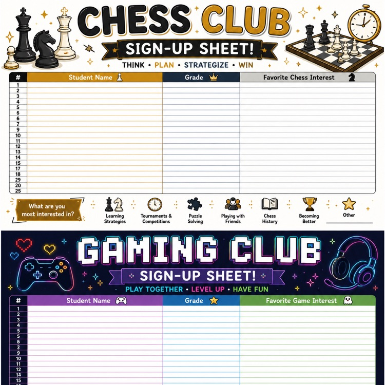 sign up for after school clubs! stop by the library or a club sponsor and get involved!