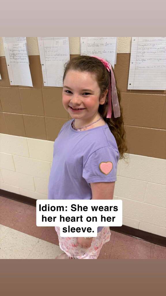 She wears her heart on her sleeve.