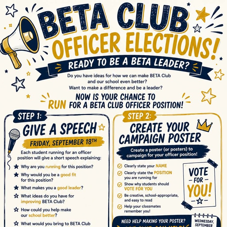 Beta Club Officer Elections!