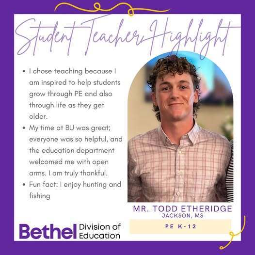 Student Teacher is Mr. Todd.  