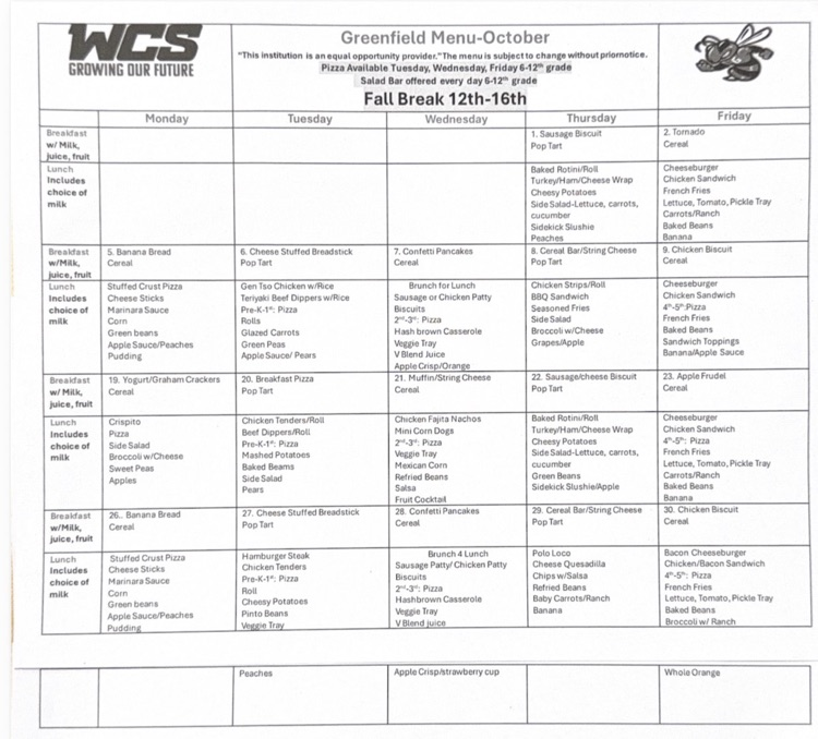 menu