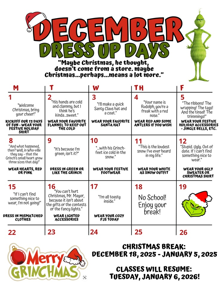 December dress up days 