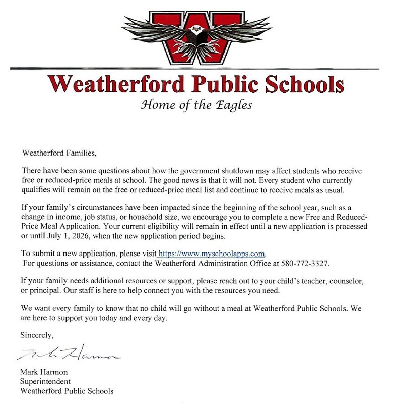 lunches during shutdown