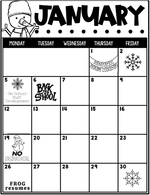 January 2026 Calendar