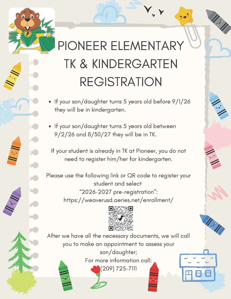 Kinder Registration in English