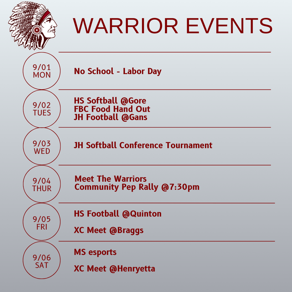 Week of 9/1